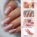 Rechoo Liner Nail Gel Polish-10ML*2 Nude & White Glitter Gel Nail Polish for Fineliner Nail Art Matte and Shimmer French Manicure Nail Polish Shellac Color Gel with thinner Brush F-2-Nude & White Glitter - Buy Online on GoSupps.com
