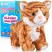 Pattern Yellow Plush Cat Stuffed Animal Interactive Cat Robot Toy Barking Meow Kitten Touch Control Electronic Cat Pet Cat Kitty Toy Animated Toy for Girl Kid L:12" H:8" W:5" Yellow Pattern