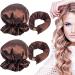 Heatless Hair Curlers No Heat Hair Curling Rod with Soft Satin Hair Curling Caps for Long & Medium Hair Sleep In Hair Curling Kits of 2 Pieces for Women Girls Lazy Curlers DIY Hair Styling Tools Brown Deep Brown
