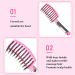 Curved Vented Boar Bristle Hair Brushes - Fast Drying & Detangling - 3 Pack (White/Pink/Purple) - Buy Online on GoSupps.com