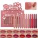 Scnvsi 12x Press Lipstick Pen Moisturizing Lip Gloss Smooth Lip Tints Lip Pencil Makeup Supplies for Daily Party Travel