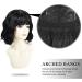 Yamel Wavy Bob Wig with Bangs | Synthetic Short Curly Wig for Women - Off Black - Buy Online on GoSupps.com