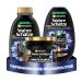 Garnier skin care set against fast fatty scalp and dry lengths with cleaning carbon shampoo (250 ml) rinse (200 ml) 1-minute hair treatment (340 ml) true treasures 3 parts