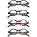 JM Set of 4 Round Reading Glasses - Spring Hinge Readers for Women & Men - +2.25 Black & Tortoise Eyeglasses - Buy Online on GoSupps.com