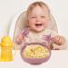 Lanjue Baby Suction Bowl Set | Silicone Weaning Bowl with Spoon & Fork | BPA Free Non Slip for Self Feeding | Pink Toddler Kids - Buy Online on GoSupps.com