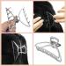 2Pcs Large Metal Claw Hair Clips for Thick Hair - Silver+Black Hair Barrette Jaw Clamp for Styling Half Bun - Non-slip Hair Accessories for Women and Girls - Buy Online on GoSupps.com