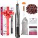 COSLUS Nail Drill Electric Nail Files with 45 Kits Cordless Manicure and Pedicure Set 3 Adjustable Speed Professional E File for Acrylic Gel Nails Cuticles Hard Skin Cordless Rose Grey