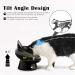 Ceramic Cat Bowls Set - Anti Vomiting, Tilted, Elevated - For Cats and Small Dogs - Protects Pet's Spine - Dishwasher & Microwave Safe - 2 Pack Black-White - Buy Online on GoSupps.com