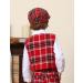 Mint Green Baby Flat Cap | Vintage Drivers Hat | Breathable & Soft | Age 0-8 Years | 1-2 Years | Red Plaid - Buy Online on GoSupps.com