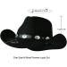 Lanzom Wide Brim Felt Western Cowboy Hat with Belt Buckle - Black (Medium) - Buy Online on GoSupps.com