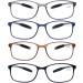 Blue Light Blocking Computer Reading Glasses | Flexible TR90 Frames | Anti Glare for Men & Women | Lightweight & Comfortable | +2.0 | 4 Pack - Buy Online on GoSupps.com