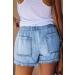 YOCUR Women's Lightweight Casual Baggy Shorts - Elastic Waist Drawstring - Light Blue (Medium) - Buy Online on GoSupps.com