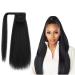 Long Yaki Straight Ponytail for Women 24inch Synthetic Wrap Around Ponytail Clip in Hairpiece
