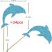 Trelsan 24 Piece Dolphin Cupcake Toppers - Blue Glitter Cupcake Toppers - Baby Shower - Birthday Party Sea Creature Themed Cake Toppers - Buy Online on GoSupps.com