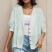 Gefomuofe Cardigans for Women Long Cardigan Lightweight Loose Cardigan Summer Elegant Flowers Printed Long Sleeve Elegant Casual Shoulder Jacket Sun Protection Shirt Holiday Beach Blouse Green One Size - Buy Online on GoSupps.com