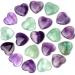 XIANNVXI 15 Pcs Fluorite Crystal Heart Stones Love Puff Palm Pocket Stones Natural Reiki Healing Gemstones Heart Crystals Set Green - Fluorite