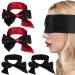 Adjustable Silk Eye Mask Set - Soft Satin Blindfold for Sleep & Travel - Valentine's Gift - Black and Red - Buy Online on GoSupps.com