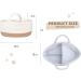 Mila Millie Baby Large Cotton Rope Diaper Caddy - Nursery Organizer Storage Bin - Portable Eco-Friendly Bag - Natural Cotton - White & Beige - Buy Online on GoSupps.com