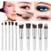 Demarkt 10-Piece Makeup Brush Set | Premium Silver Cosmetic Brushes for Eyeshadow & Face | Professional Make-up Brush Set with Etui - Buy Online on GoSupps.com