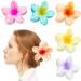 Hawaiian Flower Hair Clips for Women 6 Pack Flower Hair Claw Clips for Thin Hair Large Claw Clips for Thick Hair Beach Hair Accessories for Girls (Multicolor 6 Pieces)