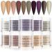 Saviland Acrylic Powder Set - Fall Winter Acrylic Nail Powder 10 Colors Brown Grey Series Professional Polymer Powder Nail Kit for Nail Extension Nail Art Manicure Gifts No Nail Lamp Needed A-Light luxury