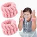 Sibba 2 Pieces Women's Microfiber Wrist Wash Bands  Absorbent Wristbands Wrist Sweatband for Girls Prevent Water from Spilling Down Your Arms (Pink)