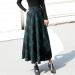 Sanahy Women's High Elastic Waist A-line Plaid Maxi Skirt | Winter Wool Midi Skirt with Pockets - XXL Blue - Buy Online on GoSupps.com