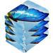 SUABO Cotton Bath Washcloths Set - Butterfly Blue Sky Design | Absorbent & Quick Drying Face Cloths for Bathroom, Spa, Gym, Kitchen - Pack of 2 - Buy Online on GoSupps.com