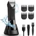 Body Hair Trimmer Men Ball Trimmer Men IPX7 Waterproof Pubic Hair Trimmer for Men with LED Light Power Display and Replaceable Ceramic Blade Heads Body Groomer