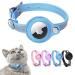 Airtag cat neck band leather Airtag collar cat reflective adjustable GPS cat neck band Airtag case for tracking cat anti-losing Airtag cat for large/medium-sized/small cat (s blue) s blue