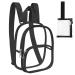 DnuYivw Clear Mini Backpack, Clear Stadium Bags for Women, Waterproof Backpack for Beach, Travel, Work, Concerts and Sporting Events (Black)