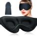 Sleep Eye Mask 3D Contoured Eye Sleep Mask for Men Women&Eyelash Extension 100% Blockout Light Sleep Eye Covers&Blindfold Adjustable Strap Soft Comfort Eye Shade for Sleep Travel Yoga Nap Black Black (3d Eye Mask)