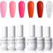 Gellen Gel Nail Polish Kit - 6 Stunning Colors Baby Pink Burgundy Rose Red Glitter Silver Gel Polish Set White Glitter Gel Polish Soak Off LED Gel Polish for Women Pageant Queen - Buy Online on GoSupps.com