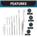 ZetZee Ear Wax Removal Kit - 8 Piece Stainless Steel Ear Cleaner Set with Storage Box - Buy Online on GoSupps.com
