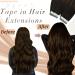 Ugeat Real Hair Tape Extensions - Dark & Medium Brown 60cm 20 Pieces (50g) - #2/6/2 - Buy Online on GoSupps.com