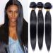 Elailite Remy Brazilian Human Hair Extension Bundles Straight Weave 1 Bundle 100G for Women 14Inch #1B Natural Black