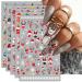 JMEOWIO 10 Sheets Christmas Nail Art Stickers Decals Self-Adhesive Snowflake Xmas Winter Holiday Cute Nail Supplies Nail Art Design Decoration Accessories