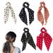 scicent Exercise Band 5 Pieces Bow Hair Band Dot Printed Hair Scrunchie Chiffon Ribbon Bow Ponytail Polka Dot Hair Scarves Fashion Sweet Hair Ties Use for Women Girls - 24006