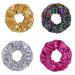 PNEIFON 4Pack Hair Scrunchies Sequin Scrunchies Elastic Stretch Sparkly Glitter Fashion Scrunchie Hair Tie Ponytail Holders Bun Cover for Girls and Women (style1)