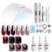 Vishine complete set nail polish semi-permanent LED lamp 36 W nail dryer 6 vials gel nail polish top base coat complete manicure tools accessories Nail Art Kit beginner #022 Kit022