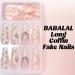 Buy BABALAL Coffin Press on Nails - Long White French Tip Gel Nails with Rhinestone Flower | Ballerina Stick on Nails for Women & Girls | NK702white - Fast International Shipping - Buy Online on GoSupps.com