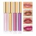 DAGEDA 4PCS Shimmer Liquid Lipstick Sparkling Moisturizing Lipstick Long Lasting Non-Sticky Lip Gloss for Women Lightweight Waterproof Lipstick with Shining Finish for Lip Color Makeup Multicolor