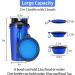BrokSilent Dogs Travel Water Bottle - Leak Proof Puppy Dispenser with Bowls - Blue - Buy Online on GoSupps.com