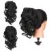 Gairyan 30cm ponytail hair part braid extensions long curly claw clip in ponytail extensions synthetic hair extensions wavy hair extension for women (black) 30 cm black