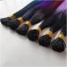 Hair Piece Colorful Hair Extensions I Tip Hair Rainbow Hairpieces Ombre Color 16inch 100 Strands/set For Women Synthetic Hair Accessiories For Women(Black-LightPurple) - Buy Online on GoSupps.com