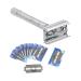 Stainless Steel Double Edge Safety Razor Double Edge Razor Knife Slice with Stainless Steel 20pcs Knife SlicesTraditional Men's Double-edge Shaving Razor Set