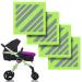 Leboom reflectors stroller set 4 pieces with Velcro fastener safety reflectors universally usable high stroller reflectors set for strollers buggy bicycle trailer etc.