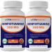 Vitamatic Benfotiamine 300 mg 90 Vegetarian Capsules - Also Called Fat Soluble Vitamin B1 (90 Count (Pack of 1)) (2 Bottles)