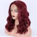 Miss Diva Maroon Wavy Wig - 13 4 Short Burgundy Bob Synthetic Lace Front Wig for Women - Ideal for Daily Party & Cosplay - 14 inch - Buy Online on GoSupps.com