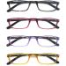 MODFANS Reading Glasses - 4 Pairs Fashion Readers Narrow Frame Spring Hinge for Men Women - 4 Mix Color - 2.0 2.5x - Buy Online on GoSupps.com